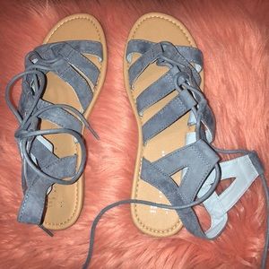 Denim gladiator sandals